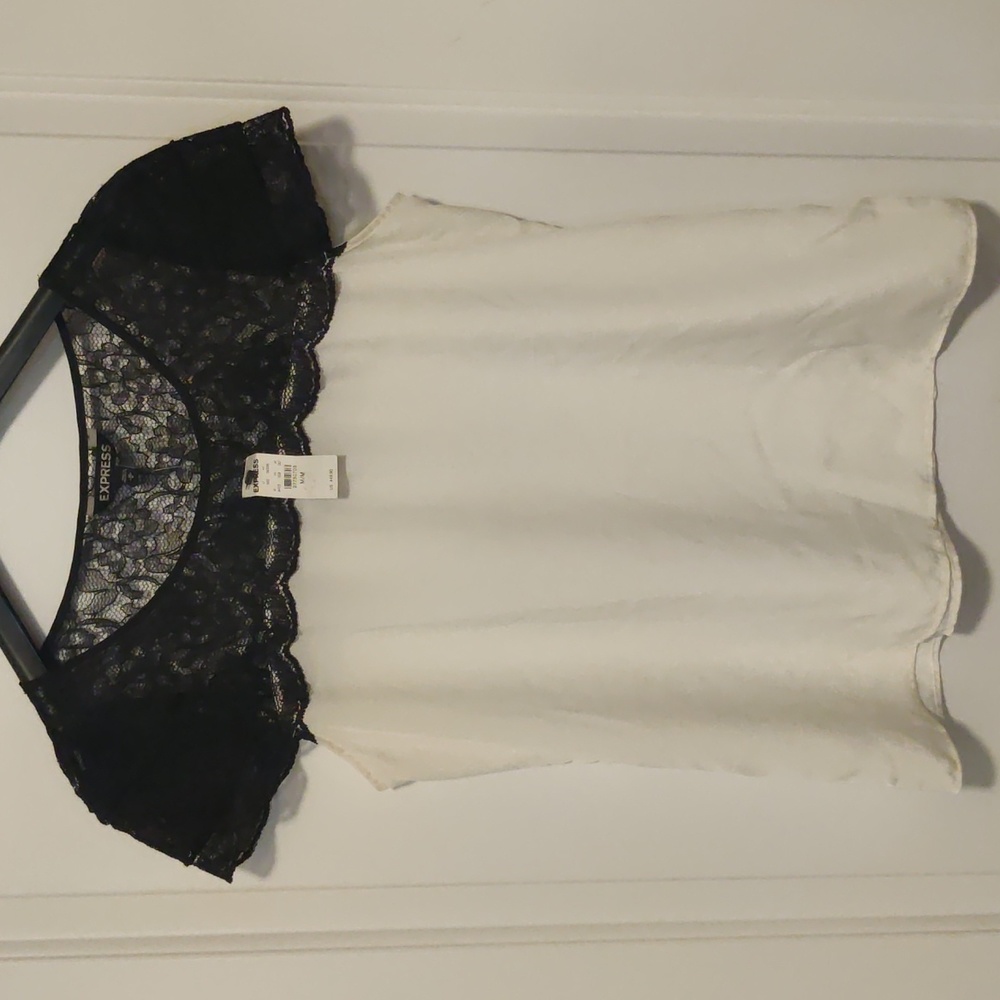 Mixed material blouse, sexy,silky and lacy!